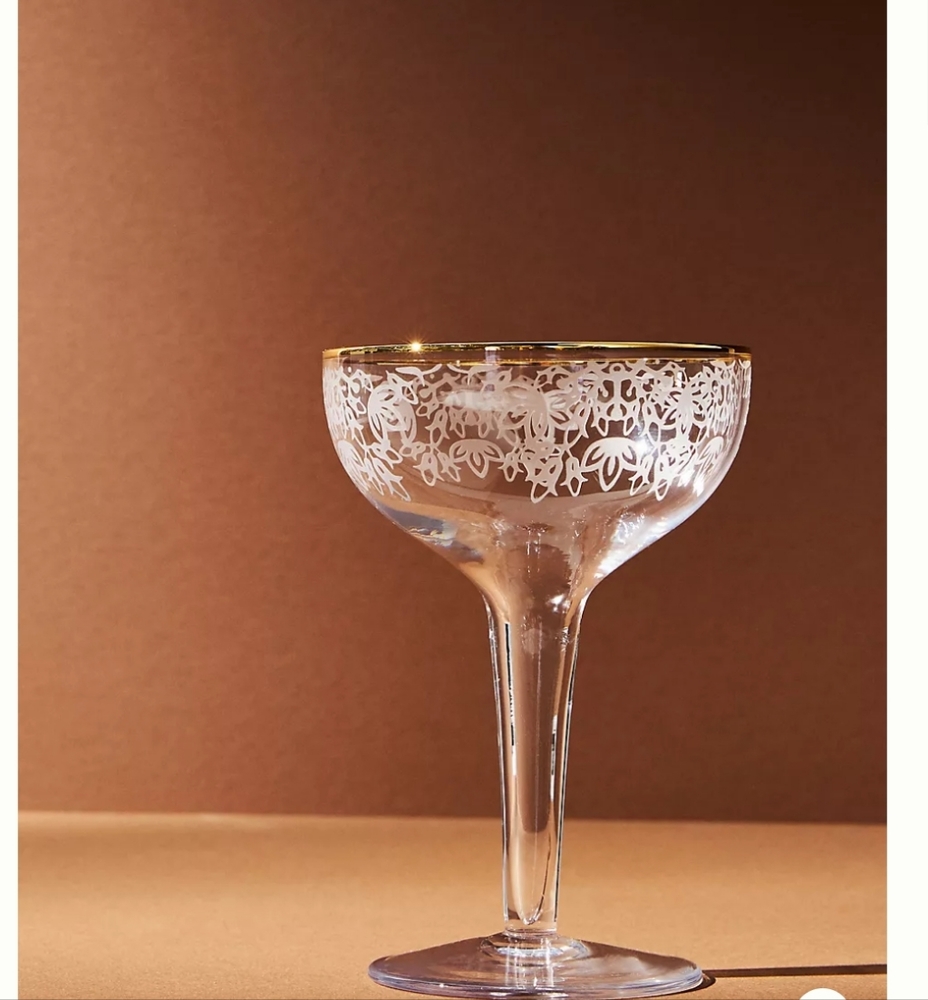 Anthropologie set of 4, Elody Coupe Glasses